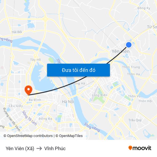 Yên Viên (Xã) to Vĩnh Phúc map