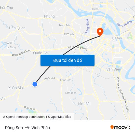 Đông Sơn to Vĩnh Phúc map