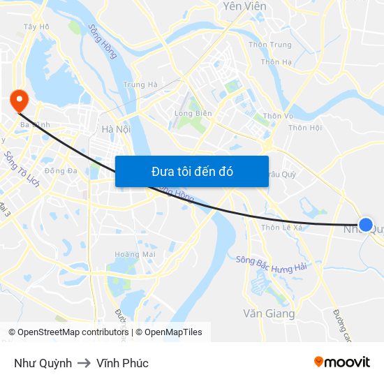 Như Quỳnh to Vĩnh Phúc map