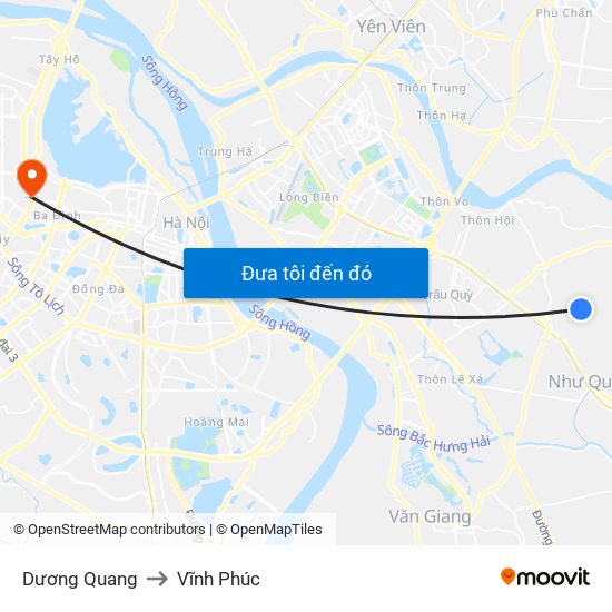 Dương Quang to Vĩnh Phúc map
