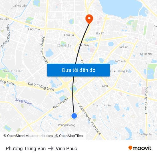 Phường Trung Văn to Vĩnh Phúc map