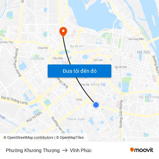 Phường Khương Thượng to Vĩnh Phúc map