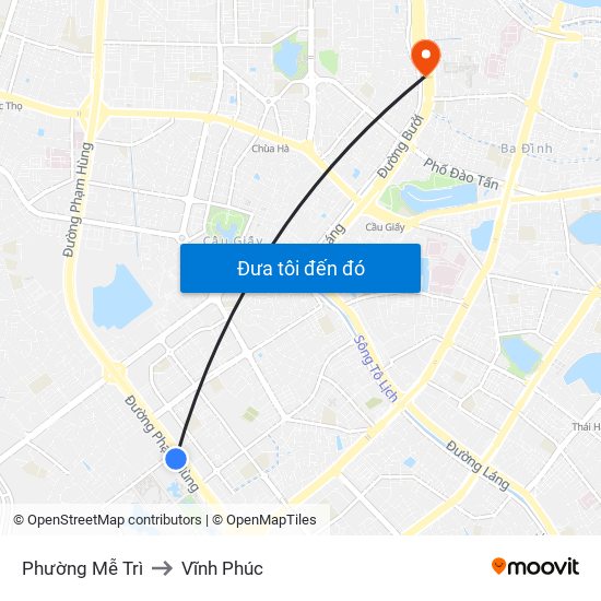 Phường Mễ Trì to Vĩnh Phúc map