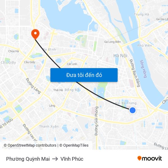 Phường Quỳnh Mai to Vĩnh Phúc map