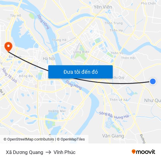 Xã Dương Quang to Vĩnh Phúc map