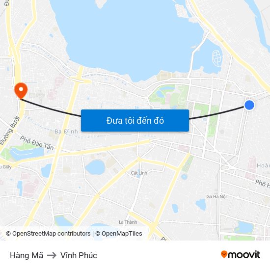 Hàng Mã to Vĩnh Phúc map