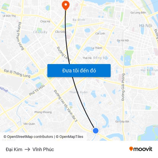 Đại Kim to Vĩnh Phúc map