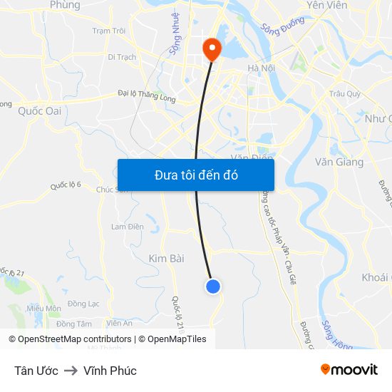 Tân Ước to Vĩnh Phúc map