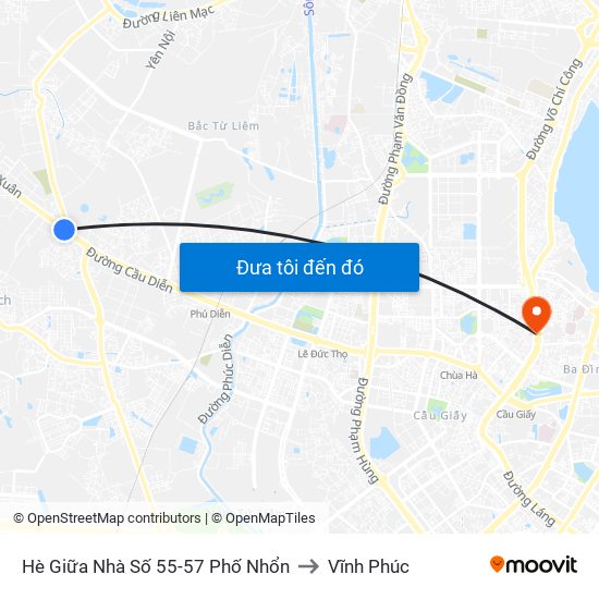 Hè Giữa Nhà Số 55-57 Phố Nhổn to Vĩnh Phúc map