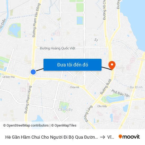2b Phạm Văn Đồng to Vĩnh Phúc map