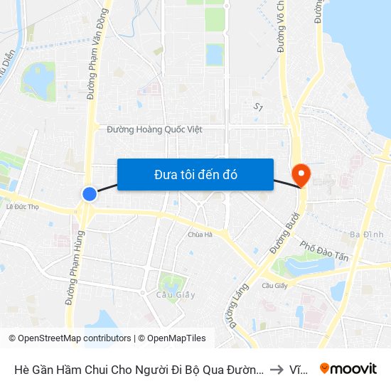 2b Phạm Văn Đồng to Vĩnh Phúc map