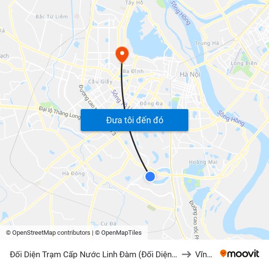 Đối Diện Trạm Cấp Nước Linh Đàm (Đối Diện Chung Cư Hh1c) - Nguyễn Hữu Thọ to Vĩnh Phúc map