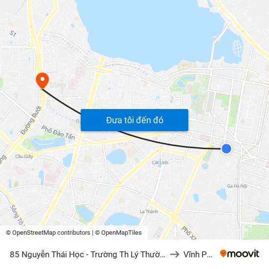 85 Nguyễn Thái Học - Trường Th Lý Thường Kiệt to Vĩnh Phúc map