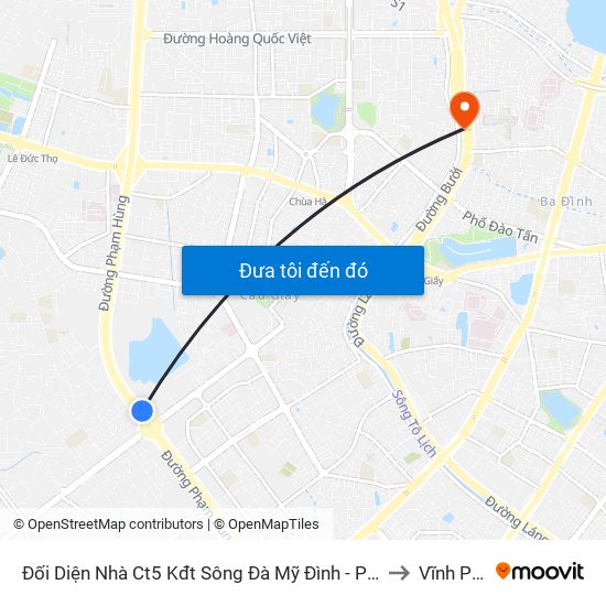 Đối Diện Nhà Ct5 Kđt Sông Đà Mỹ Đình - Phạm Hùng to Vĩnh Phúc map