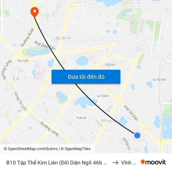 B10 Tập Thể Kim Liên (Đối Diện Ngõ 46b Phạm Ngọc Thạch) to Vĩnh Phúc map