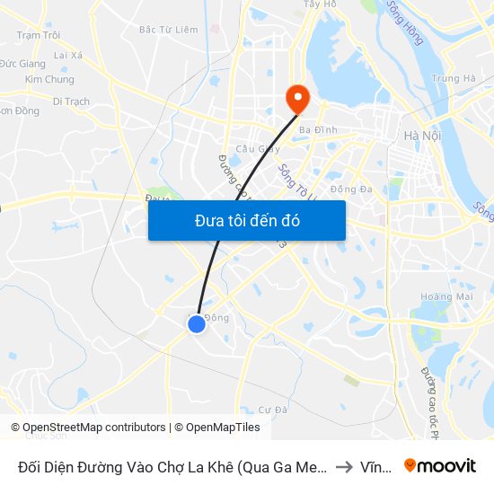 Đối Diện Đường Vào Chợ La Khê (Qua Ga Metro La Khê) - 405 Quang Trung (Hà Đông) to Vĩnh Phúc map