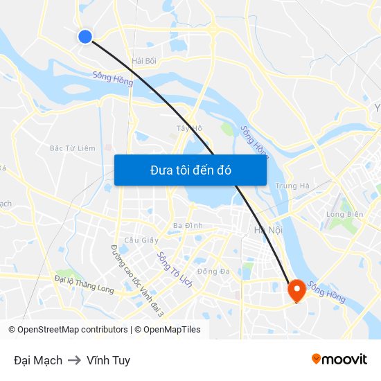 Đại Mạch to Vĩnh Tuy map