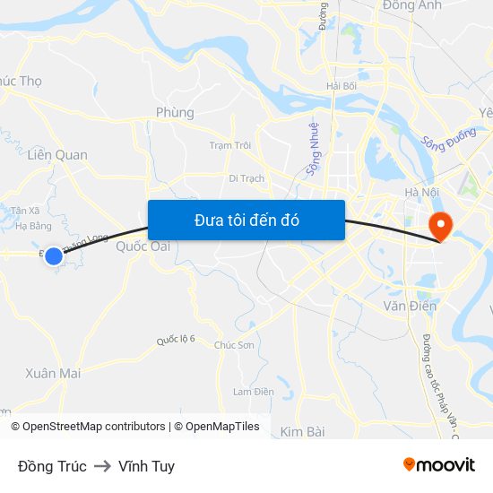 Đồng Trúc to Vĩnh Tuy map