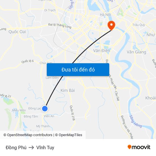 Đồng Phú to Vĩnh Tuy map