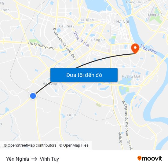 Yên Nghĩa to Vĩnh Tuy map