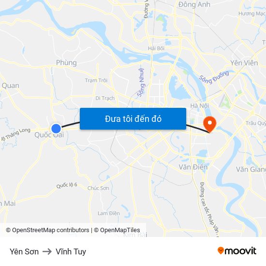 Yên Sơn to Vĩnh Tuy map