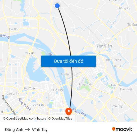 Đông Anh to Vĩnh Tuy map