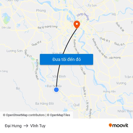 Đại Hưng to Vĩnh Tuy map