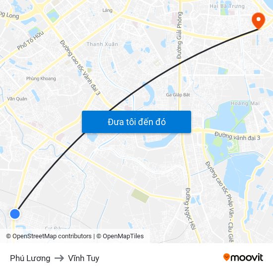 Phú Lương to Vĩnh Tuy map