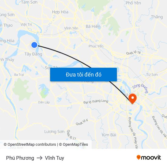 Phú Phương to Vĩnh Tuy map