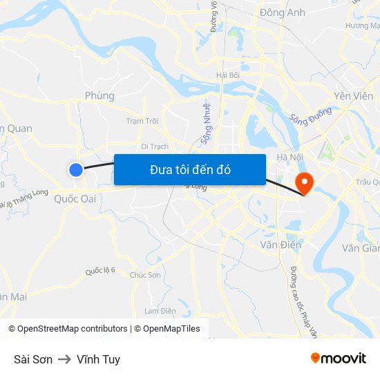 Sài Sơn to Vĩnh Tuy map
