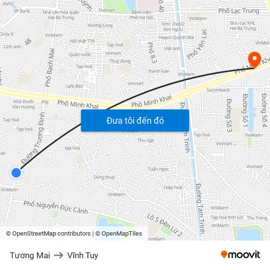 Tương Mai to Vĩnh Tuy map