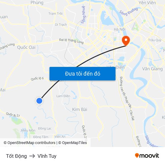 Tốt Động to Vĩnh Tuy map