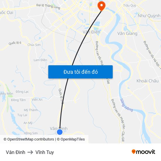 Vân Đình to Vĩnh Tuy map