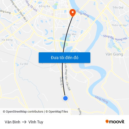 Văn Bình to Vĩnh Tuy map