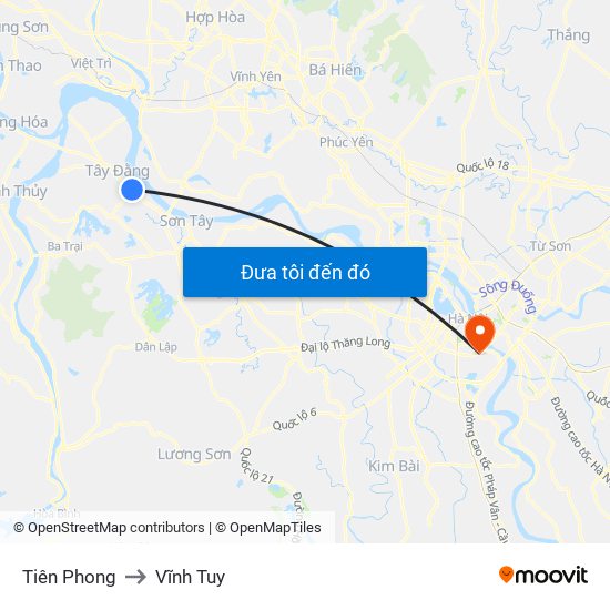 Tiên Phong to Vĩnh Tuy map