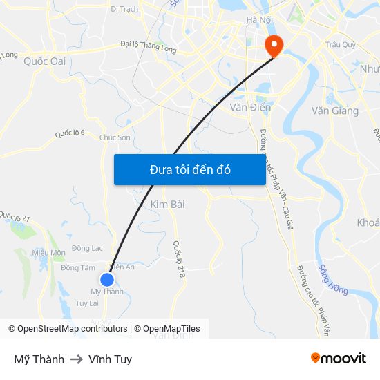 Mỹ Thành to Vĩnh Tuy map