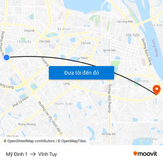 Mỹ Đình 1 to Vĩnh Tuy map