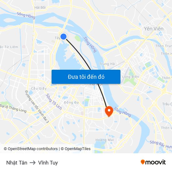 Nhật Tân to Vĩnh Tuy map