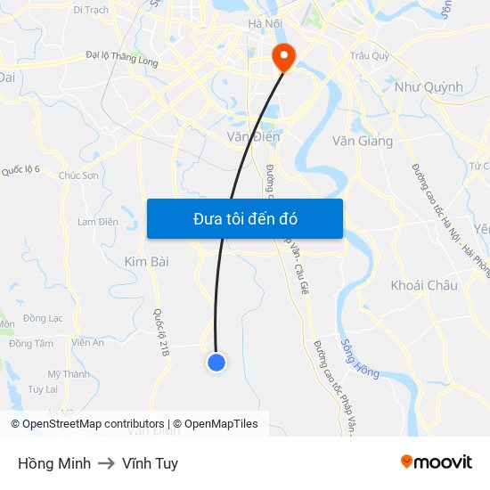 Hồng Minh to Vĩnh Tuy map