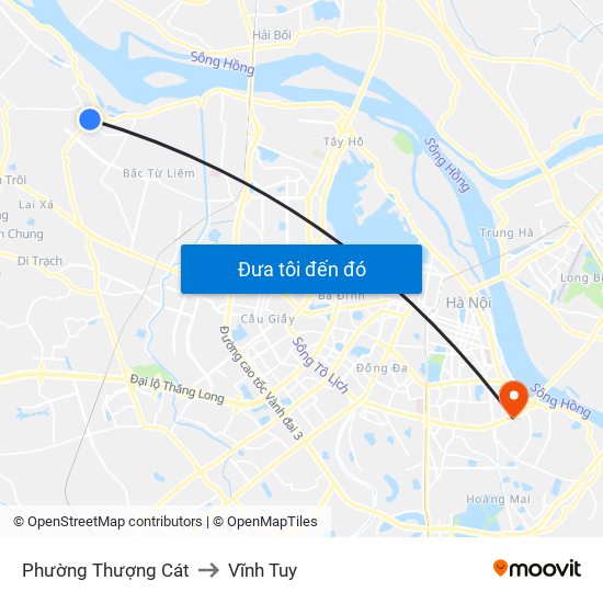 Phường Thượng Cát to Vĩnh Tuy map