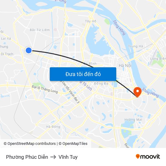 Phường Phúc Diễn to Vĩnh Tuy map