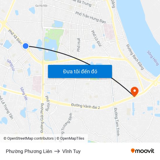 Phường Phương Liên to Vĩnh Tuy map