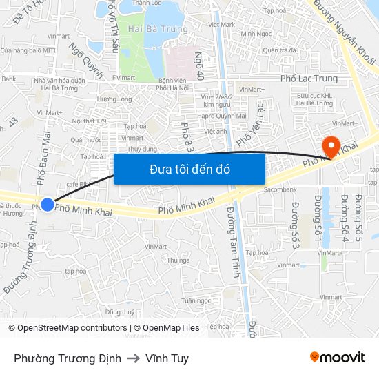 Phường Trương Định to Vĩnh Tuy map
