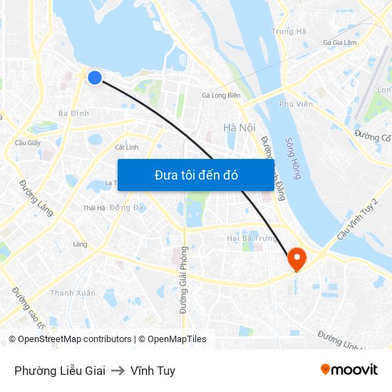 Phường Liễu Giai to Vĩnh Tuy map