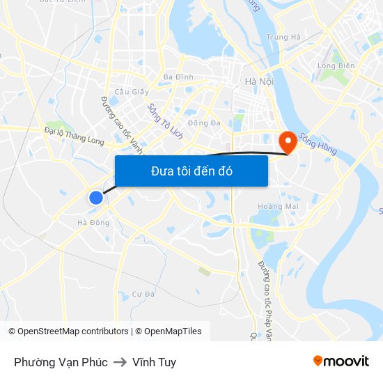 Phường Vạn Phúc to Vĩnh Tuy map