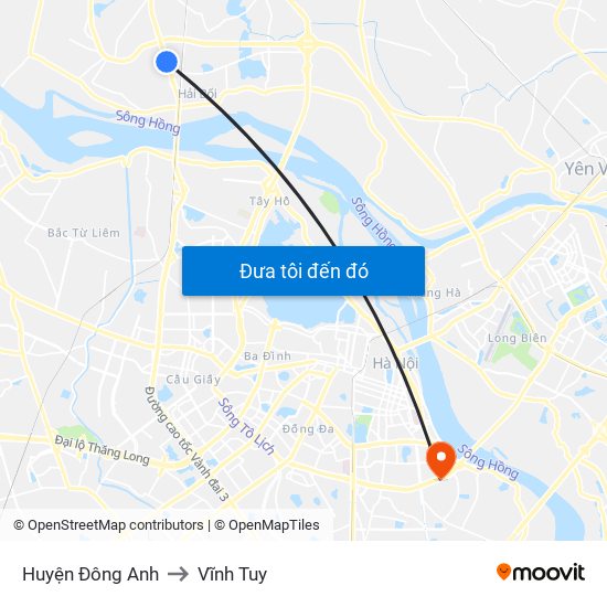 Huyện Đông Anh to Vĩnh Tuy map