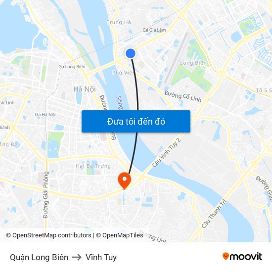 Quận Long Biên to Vĩnh Tuy map