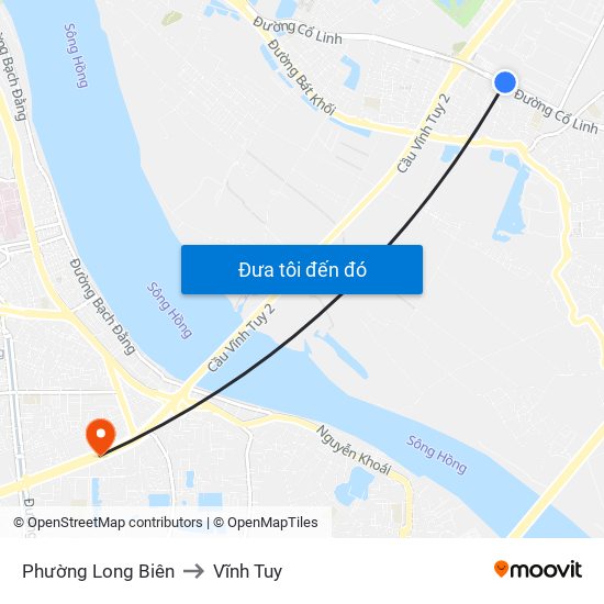 Phường Long Biên to Vĩnh Tuy map