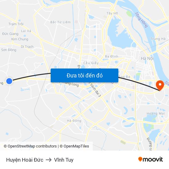 Huyện Hoài Đức to Vĩnh Tuy map