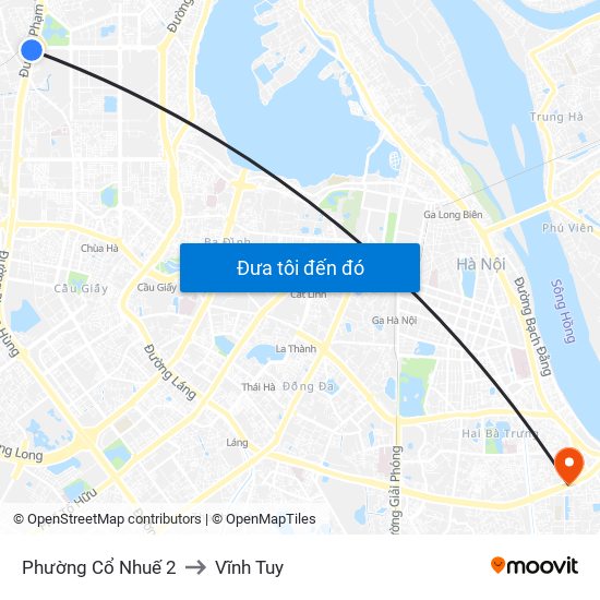 Phường Cổ Nhuế 2 to Vĩnh Tuy map